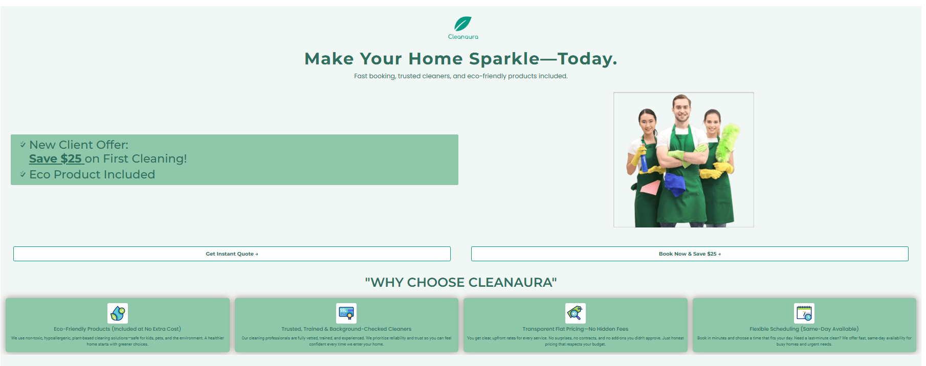 Cleanaura funnel preview